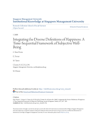 Pdf Integrating The Diverse Definitions Of Happiness A Time Sequential Framework Of Subjective Well Being