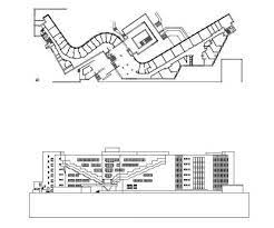 North side (main) street entrance with paneled stairway on north wall; Mit Baker Alvar Aalto Free Autocad Blocks Drawings Download Center