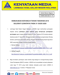 Senarai Pelepasan Cukai 2019 Untuk E Filing 2020 Pdf