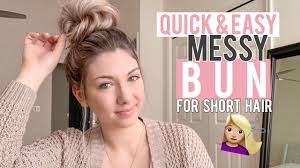 With slightly longer hair, there's plenty of medium short hair updo styles to explore. Messy Bun Tutorial For Short Medium Hair Youtube