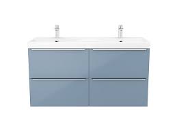 Media.castorama.fr goodhome imandra 120 : Meuble Sous Vasque A Suspendre Goodhome Imandra Bleu 120 Cm Plan Lana Castorama