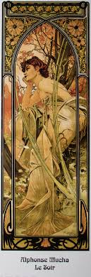 From wikimedia commons, the free media repository. Alphonse Mucha The Evening Reproduction Fine Art Print Poster