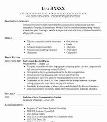 baseball player resume example george