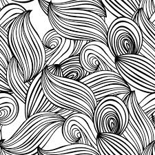 Black And White Ocean Wave Pattern Lines Waves Sea Ocean Plants Leaves Abstract Waves Scandinavian Pattern Abstract