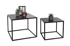 Perfect for your lounge or patio, this. Lifa Living Nest Of 2 Tables Cube Square Coffee Tables For Small Spaces Modern Side Tables Black Metal End Tables For Living Room Bedroom Patio Office Buy Online In Colombia At Desertcart Co