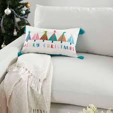 This is really easy to decorate by using white clay tags and fairy lights and after all the magic of christmas, if you end up with dirty carpets for whatever reason. Home Decor Christmas Tree Shaped Pillow Softie Xmas Theme Room Muslin Pillow Girls Room Caramel Cushion Nursery Decorative Pillow Home Living