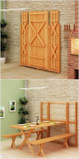 Der Grosse Esstisch Aus Holz Und Die Klappbare Klappbank Klapptisch Wand Bunte Mobel Klapptisch
