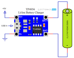 First connect the battery across the indicated points, and then plug in the usb connector with your mobile charger or computer's. Tp4056 Lithium Ion Battery Charger Circuit 18650 Battery Charging