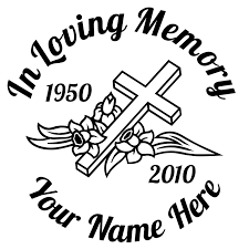 In loving memory butterfly decal car and truck window stickers. In Loving Memory Cross With Flowers Sticker