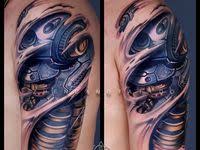 Gambar tato simpel keren di punggung satu bangsaku. 28 Ide Bio Mekanik Terbaik Tato Tato Keren Tato Lengan