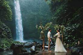 Bali Waterfall Wedding Waterfall Wedding Elope Wedding Jungle Wedding