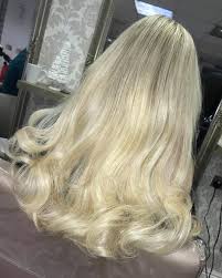 Long strawberry blonde straight hairstyle back view. Thick Blonde Hair Lovelysalonhair