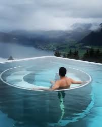 Earth Focus On Instagram Hanging Out In A 34 Degree Infinity Pool Taking In The Alpine Air With An Incredible View Over Th Infinity Pool The Incredibles Pool