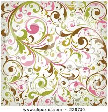Pink And Brown Backgrounds Pink Brown And Off White Background Pattern Of Leafy Vines By Background Patterns White Background Art Prints