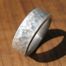 Brushed Hammered Stainless Steel Ring Rings Stainless Steel Rings Titanium Wedding Rings