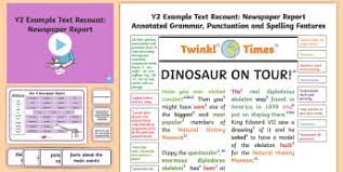 To view these you will need the free adobe acrobat reader. Y1 Recounts Newspaper Report Example Text Teacher Made