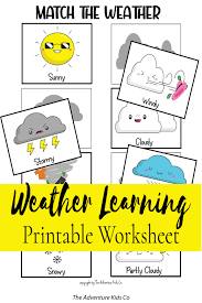 Weather Matching Game For Kids Weather Worksheet Printable Etsy In 2020 Preschool Learning Preschool Learning Activities Homeschool Kids
