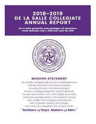 De La Salle Collegiate 2018-19 Annual Report by delasallecollegiate