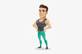 Muscular strong man posing on beach, athletic man bodybuilder character in swimming trunks showing his muscles cartoon. Jim Hit The Gym Athletic Cartoon Characters 460x464 Png Download Pngkit