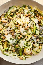 Pesto Chickpea Salad With Summer Squash Recipe Recipe Vegetarian Recipes Healthy Chickpea Salad Summer Squash Recipes