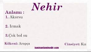 nehir isminin anlami bilgi nehir cinsiyet