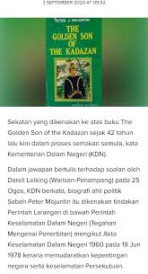 Persatuan perkhidmatan kawalan keselamatan malaysia (ppkkm). Sekatan Yang Dikenakan Ke Atas Buku Warisan Penampang Facebook