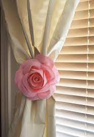 One Rose Flower Curtain Tie Backs Curtain Tiebacks Curtain Holdback Drapery Tieback Baby Nursery Decor Light Pink Decor Flower Curtain Light Pink Decor Pink Decor