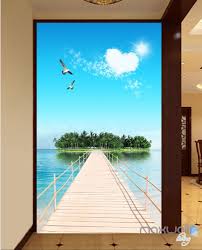 3d Island Long Jetty Sun Corridor Entrance Wall Mural Decals Art Print Wallpaper 038 Wall Mural Decals Wall Wallpaper Print Wallpaper