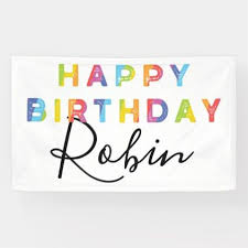 Personalized Birthday Banners For Adults Rainbow Letters Simple Style Personalized Birthday Banner Zazzle Com Personalized Birthday Banners Personalized Birthday Happy Birthday Signs