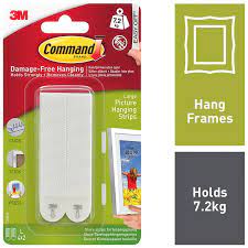 Will command strips hold a mirror up? 3m Command Large Picture And Mirror Hanging Strips Holds 1 8kg 4 Sets Of Strips Ourboards