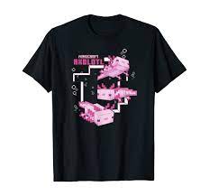 Amazon.com: Minecraft Pink Axolotl Pond T-Shirt : Clothing, Shoes & Jewelry