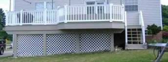 To kick it up a notch, put some flower pots along the bottom of the skirting. When Trellis Meets Vine Penn Fencing