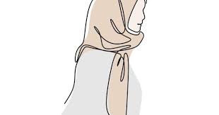 Trendy Hijab Girl One Line Drawing Single Line Lines Scarf Png And Vector With Transparent Background For Free Download Line Drawing Hijab Drawing Line Art Drawings