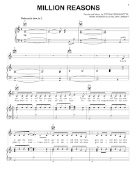 Lullaby renditions of lady gaga. Lady Gaga Million Reasons Sheet Music Notes Chords Score Download Printable Pdf Lady Gaga Music Pop Piano Sheet Music Piano Sheet Music Free
