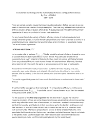 Psychology is the science of mind and behavior. Pdf Evolutionary Psychology And The Mathematics Of Choice A Critique Of David Buss By O A Ladimeji