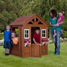 Backyard Discovery Timberlake Cedar Wooden Playhouse Walmart Com Wooden Playhouse Backyard Playset Play Houses