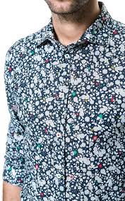 Zara Blue Floral Print Shirt Shirts Floral Print Shirt Shop Mens Clothing