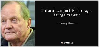 Harry Neale quote: Is that a beard, or is Niedermayer eating a muskrat?