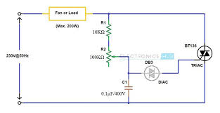 Simple Fan Regulator Circuit Using Triac And Diac Ceiling Fan Controller Circuit Circuit Diagram