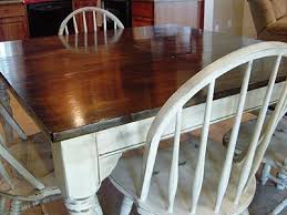 Remodelaholic Kitchen Table Refinished With Distressed Look Refinishing Kitchen Tables Kitchen Table Kitchen Table Makeover