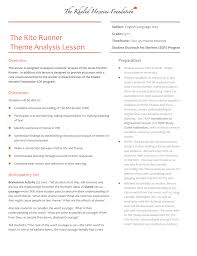 The Kite Runner Theme Analysis Lesson