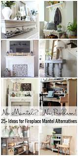 No Mantel No Problem 25 Ideas For Fireplace Mantel Alternatives Featured On Remodelaholic Com Faux Fireplace Diy Simple Fireplace Fireplace Mantels