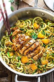 One Pot Teriyaki Chicken Zoodles Zucchini Noodles Make The Perfect Easy Low Carb Weeknight Meal Best Of All So Mu Zoodle Recipes Paleo Recipes Lunch Recipes