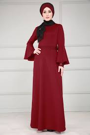 Yeni Urun Kolu Dantelli Tesettur Elbise Bordo Urun Kodu Mdp1097 65 90 Tl The Dress Elbiseler Elbise
