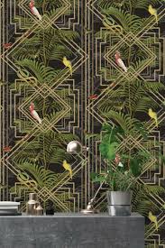 Black And Gold Kitchen Wallpaper Shop Tropical Designs At Wallpaperdirect Art Deco Wallpaper Albany Wallpaper Gold Wallpaper