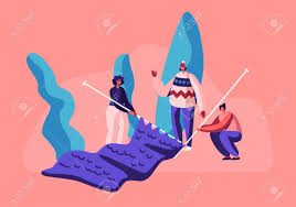 Maybe you would like to learn more about one of these? Tiny Female Characters Handcraft Hobby Concept Girls With Huge Knitting Needles Knit Warm Clothes For Cold Winter Time Women Enjoying Knitwork Hobby And Leisure Fun Cartoon Flat Vector Illustration Royalty Free Cliparts