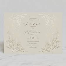 Classic Elegance Foil Pressed Wedding Invitations In Smoke By Lorent Foil Pressed Wedding Invitations Foil Stamped Wedding Invitations Wedding Invitations
