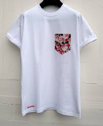 Design a pocket tee with long sleeves. Men S Pink Roses Floral Pattern White Pocket T Shirt Etsy Mens Tshirts Shirts Colorful Shirts