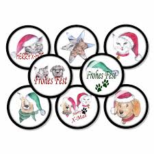 Weihnachten ist nicht nur das fest der liebe. Cabochon Vorlagen Katzen Hunde 16 Motive Zum