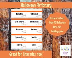 Printable Halloween Game Cards For Pictionary Charades Hangman Instant Download By Pam S Party Printables Catch My Party Each person takes a turn pretending to be an animal. printable halloween game cards for